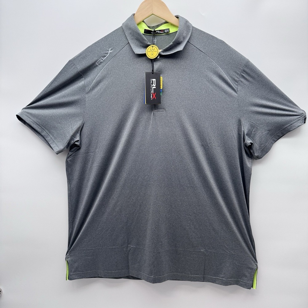 Ralph Lauren RLX Spyglass Grey Heather Mens XXL Button Down Polo Shirt
